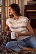 Load image into Gallery viewer, SO ME Soft Fuzzy Multi-Color Stripe Cozy Sweater Top
