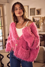 Load image into Gallery viewer, SO ME Soft Touch Hairy Loose Fit Cozy Sweater Cardigan