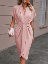 Load image into Gallery viewer, Pleated A-Line Midi Dress – V-Neck Sleeveless Summer Dress