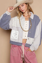 Load image into Gallery viewer, Classic Artistic Crochet Patch Exposed Seam Button Up Jacket Chic & Edgy Outerwear
