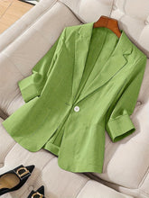 Load image into Gallery viewer, Women's Three-Quarter Sleeve Single-Button Casual Blazer