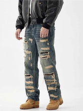 Load image into Gallery viewer, Men's Distressed Wide Leg Jeans