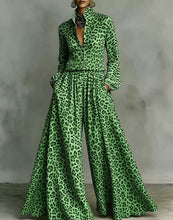 Load image into Gallery viewer, Leopard Print Wide-Leg Pants Set – Women’s Casual Two-Piece
