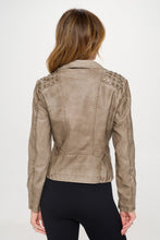 Load image into Gallery viewer, Coalition LA Studded Classic Moto Faux Leather Jacket for Women Edgy and Stylish Outerwear