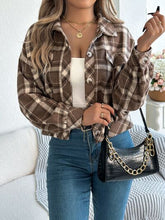 Load image into Gallery viewer, Classic Plaid Button Up Long Sleeve Jacket Women Cozy Trendy Everyday Wear Simple Jacket