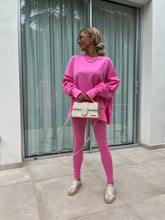 Load image into Gallery viewer, Women’s Casual Sweater Suit – Loose Split Top & Fitted Trousers Set