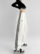 Load image into Gallery viewer, Embroidered Patchwork Wide-Leg Athletic Sweatpants | 4 Colors