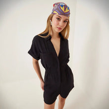 Load image into Gallery viewer, Women's Cotton Linen Loose-Fit Workwear Jumpsuit With Pockets