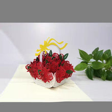 Load image into Gallery viewer, 3D Laser-Cut Engagement Card: Red Heart & Romantic Silhouette