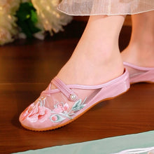 Load image into Gallery viewer, Women's Floral Embroidered Mesh Shoes – Breathable Hollow-Out Retro Flats