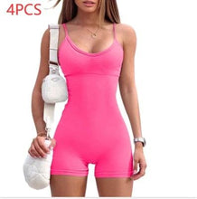 Load image into Gallery viewer, Spaghetti Strap Shorts Jumpsuit Sports Yoga Workout Tight Romper Women Fashion Fitness Sportwear