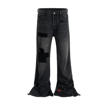 Load image into Gallery viewer, DARK PATCHWORK FLARE DENIM