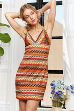Load image into Gallery viewer, New Summer Contrast Striped V-Neck Mini Dress For Women – Trendy, Bold, Eye-Catching, Boho, Modern Chic & Fashionable