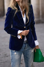 Load image into Gallery viewer, One-Button Lapel Collar Long Sleeve Blazer for Women