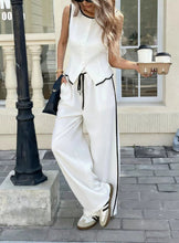 Load image into Gallery viewer, Women's Contrast Color Sleeveless Vest & Drawstring Trousers Suit – 6 Colors S–XXL