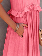 Load image into Gallery viewer, Romantic Ruffled Sleeveless Tiered Maxi Dress with Pockets Elegant & Chic Statement Beautiful Design Dress