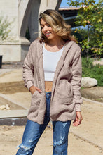Load image into Gallery viewer, Women Full Size Teddy Hooded Jacket with Pockets Cozy Casual Jacket Comfortable Women Jacket