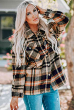 Load image into Gallery viewer, Classic Plaid Button Front Shirt Jacket with Breast Pockets Casual & Minimalist Outerwear