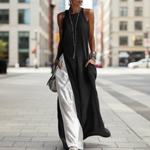 Load image into Gallery viewer, Women's Sleeveless Loose Contrast Color Dress with Pockets