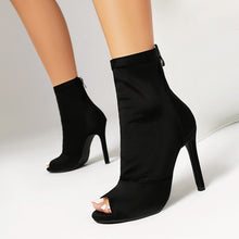 Load image into Gallery viewer, Women’s Peep Toe Stiletto Boots | High Heel Fishmouth Boots
