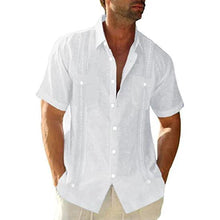 Load image into Gallery viewer, Men's Guayabera Cuban Shirt - Casual Short Sleeve Printed Streetwear