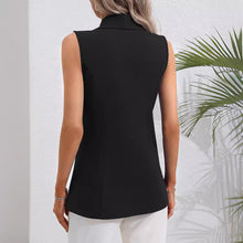 Load image into Gallery viewer, Women's Sleeveless Single-Button Cardigan Jacket – Round Neck