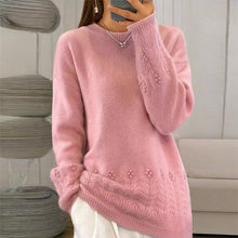 Load image into Gallery viewer, Women's Solid Color 3D Floral Embroidered Sweater