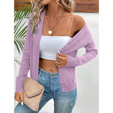 Load image into Gallery viewer, Women’s V‑Neck Button‑Down Cardigan Knit Sweater