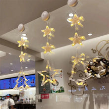Load image into Gallery viewer, Christmas 3Pcs LED Star Hanging Lights For Home Decor Suction Cup Battery Powered