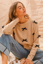 Load image into Gallery viewer, SO ME Ribbon Bow Applique Sweater