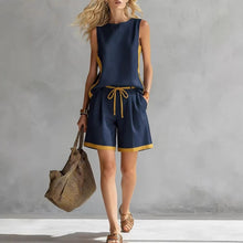Load image into Gallery viewer, Solid Color Loose Casual Vest and Shorts Set