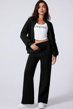 Load image into Gallery viewer, Solid Zip-Up Jacket and Drawstring Pants Set
