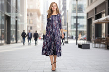 Load image into Gallery viewer, Women’s Floral Patchwork Three-Quarter Sleeve Dress