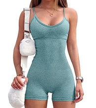 Load image into Gallery viewer, Spaghetti Strap Shorts Jumpsuit Sports Yoga Workout Tight Romper Women Fashion Fitness Sportwear