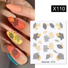 Load image into Gallery viewer, Egg Shell French Lines Water Decals Sticker Geometric Flowers Leaves Bubble Design Slider For Manicuring Nail Art Manicure Lips Nail Art Decorations Slider Nail Art Stickers Decals Nail Art Supplies Valentines Day 3D Self-Adhesive Nail Decorations