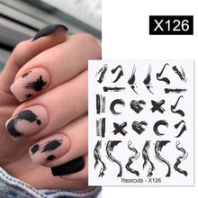 Load image into Gallery viewer, Egg Shell French Lines Water Decals Sticker Geometric Flowers Leaves Bubble Design Slider For Manicuring Nail Art Manicure Lips Nail Art Decorations Slider Nail Art Stickers Decals Nail Art Supplies Valentines Day 3D Self-Adhesive Nail Decorations