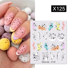 Load image into Gallery viewer, Egg Shell French Lines Water Decals Sticker Geometric Flowers Leaves Bubble Design Slider For Manicuring Nail Art Manicure Lips Nail Art Decorations Slider Nail Art Stickers Decals Nail Art Supplies Valentines Day 3D Self-Adhesive Nail Decorations