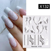 Load image into Gallery viewer, Egg Shell French Lines Water Decals Sticker Geometric Flowers Leaves Bubble Design Slider For Manicuring Nail Art Manicure Lips Nail Art Decorations Slider Nail Art Stickers Decals Nail Art Supplies Valentines Day 3D Self-Adhesive Nail Decorations