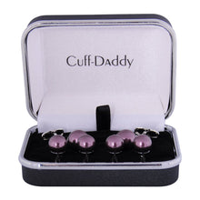 Load image into Gallery viewer, Eggplant Swarovski Pearl Formal Set Cufflinks & Studs