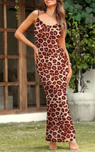 Load image into Gallery viewer, PRETTYGARDEN Women's 2024 Summer Floral Spaghetti Strap Maxi Dress Stretch Sexy Bodycon Dress Backless Slip Long Dresses Large Brown Leopard - # GIAA231710001
