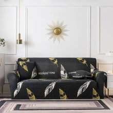 Load image into Gallery viewer, Elastic Plain Floral Printing Sofa Cover Stretch for Living Room Couch Cover Chair Protector 1/2/3/4 Seater Printed Couch Cover for 3 Cushion Couch Floral Pattern Sofa Cover with Separate Cushion Cover Pieces Stretch Sofa Slipcover