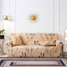 Load image into Gallery viewer, Elastic Plain Floral Printing Sofa Cover Stretch for Living Room Couch Cover Chair Protector 1/2/3/4 Seater Printed Couch Cover for 3 Cushion Couch Floral Pattern Sofa Cover with Separate Cushion Cover Pieces Stretch Sofa Slipcover