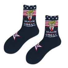 Load image into Gallery viewer, Election Spoof Funny President Donald Trump Socks With 3D Fake Hair Funny Crew Socks Unisex Compression Socks Streetwear Hip Hop Style Socks For Men And Women