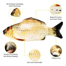 Load image into Gallery viewer, Electric Cat Toy 3D Fish USB Charging Simulation Fish Cat Toys for Cats Pet Toy cat supplies Pet Catnip Toy Moving Cat Kicker Fish Realistic Plush Electric Wagging Fish Motion Kitten Toy Funny Interactive Fish Cat Toys for Cat Exercise