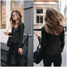 Load image into Gallery viewer, Elegance Autumn And Winter New Solid Color Jacket For Women's PU Leather Warmth Fashion Long-Sleeved Jacket For Women