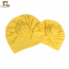 Load image into Gallery viewer, Elegance Mommy And Kids Turban Hat Cap With Big Bow Soft Cute Knot Nursery Beanie Knotted Headban