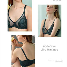 Load image into Gallery viewer, Elegance Transparent Bras For Women Ultra Thin Lace Bralette Underwire Push Up Plus Big Size Top Summer 34 36 38 40 ABCD Cup