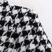 Load image into Gallery viewer, Elegance Women Tweed Jackets Fashionable Office Ladies Black Tassel Houndstooth Coats Female Autumn Vintage Thick Plaid Coat Girls Chic