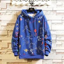 Load image into Gallery viewer, Elegant Autumn Spring Black Hoodies Men's Sweatshirts Punk Streetwear Casual Pullover Fleece Hoodie Men Contrast Color Design Pullover Long Sleeve Hoodie