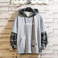 Load image into Gallery viewer, Elegant Autumn Spring Black Hoodies Men's Sweatshirts Punk Streetwear Casual Pullover Fleece Hoodie Men Contrast Color Design Pullover Long Sleeve Hoodie